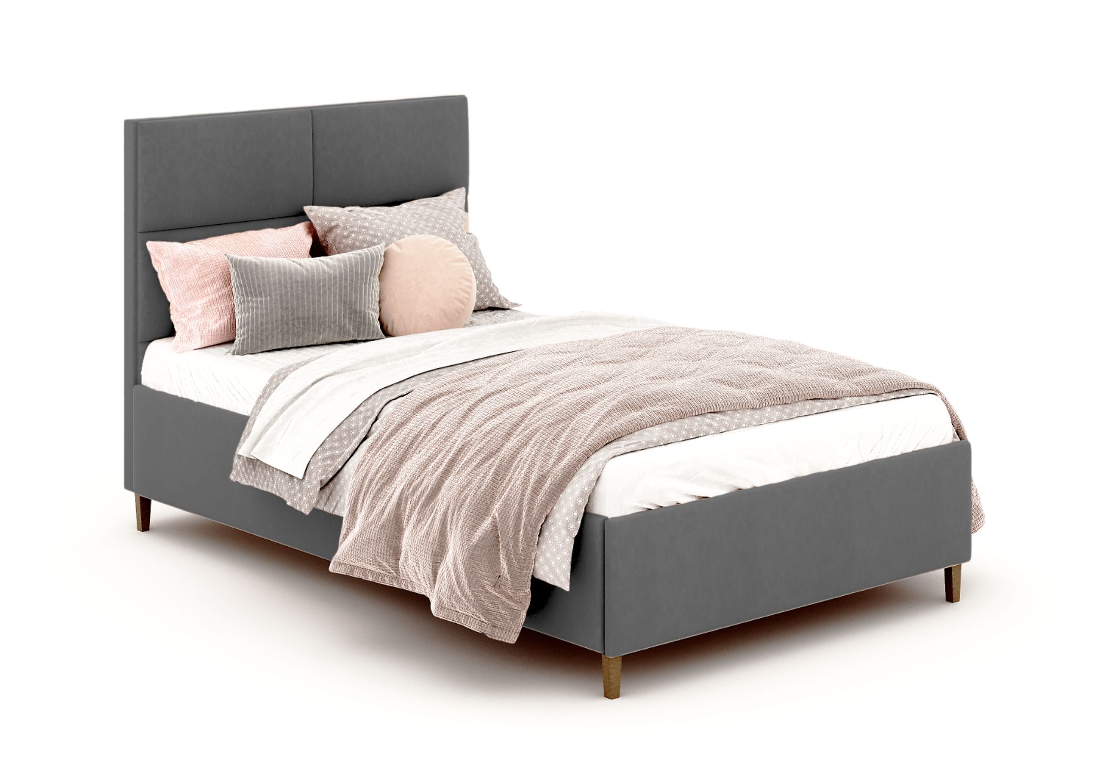 Grafitowe łózko dziecięce 90x200cm